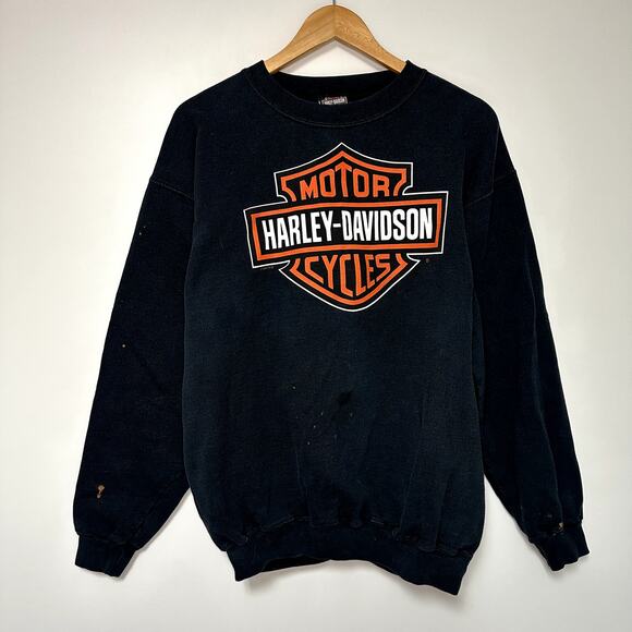 2007 Harley-Davidson Big Barn Sweatshirt Black Crewneck Des Moines Thrashed - Picture 1 of 4